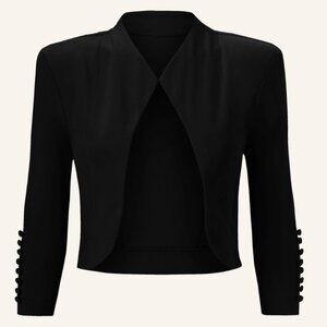 NWOT Joseph Ribkoff Black Bolero with Button Detail on Sleeves